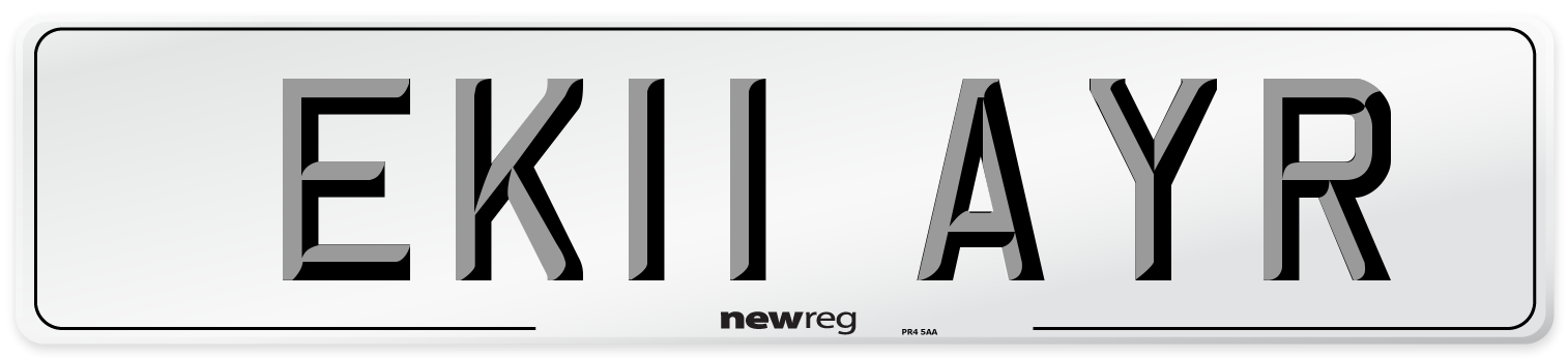 EK11 AYR Number Plate from New Reg